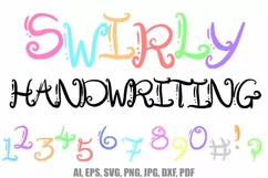 Swirly Create Your Own Words Handwriting Handwritten Font by Squeeb Creative
