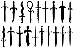 Sword Silhouette Vector Bundle Product Image 1