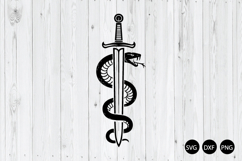 Snake Around The Sword SVG, Snake SVG, Sword SVG, Tattoo SVG Product Image 1