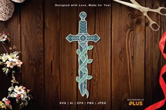 Decorative Medieval Sword with Vine 3D Layered Lasercut Product Image 1