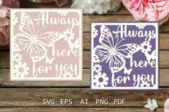 Sympathy card Always here for you card With sympathy SVG
