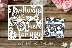Sympathy card Always here for you card With sympathy SVG