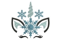 Winter Christmas Unicorn Embroidery Design Product Image 1