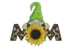 Mom Sunflower Gnome Embroidery Design Product Image 1