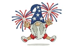American Gnome Embroidery Design, 4th July Gnome Embroidery Product Image 1