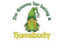 HomeBody Girl Gnome Embroidery Design Product Image 1