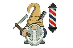 Barber Gnome Embroidery Design Product Image 1