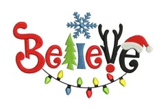 Christmas Believe Embroidery Design Product Image 1