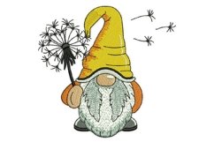 Dandelion Gnome Embroidery Design Product Image 1