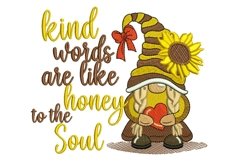 Kind Girl Gnome Embroidery Design, Product Image 1