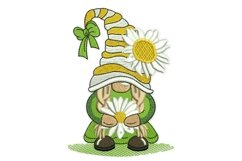 Spring Daisy Girl Gnome Embroidery Design Product Image 1