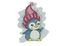 Christmas Penguin Embroidery Design Product Image 1
