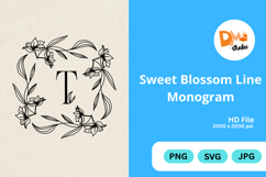 Sweet Blossom Line Monogram Product Image 1