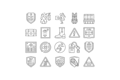 injury prevention safety icons set vector Product Image 1