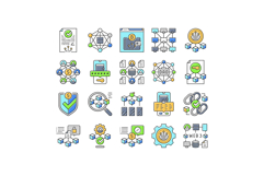 decentralized applications dapps icons set vector Product Image 1