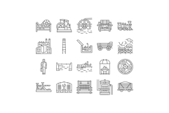 industry 1.0 industrialization icons set vector Product Image 1