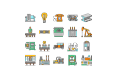 industry 2.0 automation robotics icons set vector Product Image 1