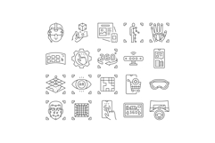 augmented reality virtual ar vr icons set vector Product Image 1