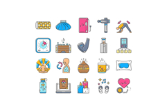 recovery wellness practices icons set vector Product Image 1