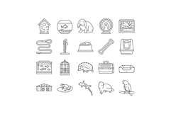 multi species home icons set vector Product Image 1
