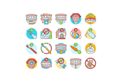 oral care toothpaste icons set vector Product Image 1