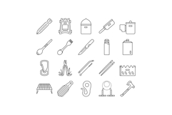 titanium lightweight accessories icons set vector Product Image 1