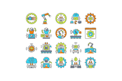 industry five automation icons set vector Product Image 1