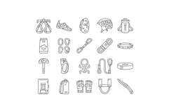 rock climbing bouldering icons set vector Product Image 1