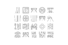 highway road lane icons set vector Product Image 1