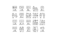 administrative assistant office icons set vector Product Image 1