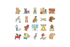 dog competition show breed icons set vector Product Image 1