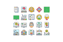 research and development analysis icons set vector Product Image 1