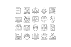 research and development analysis icons set vector Product Image 1
