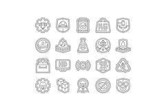 strength durability product icons set vector Product Image 1