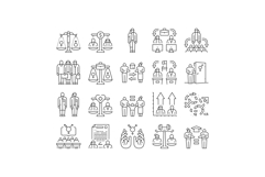 gender equality empowerment icons set vector Product Image 1