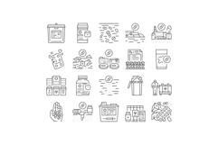 pharmaceutical pollution icons set vector Product Image 1