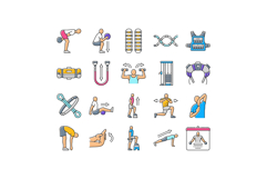 functional fitness mobility icons set vector Product Image 1