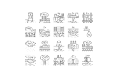 heavy metal pollution icons set vector Product Image 1