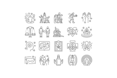 inclusive holistic fitness icons set vector Product Image 1