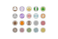 fabric cloth textile material icons set vector Product Image 1
