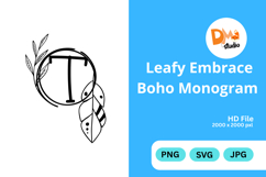 Leafy Embrace Boho Monogram Product Image 1