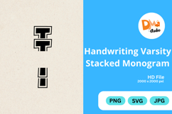 Handwriting Varsity Stacked Monogram Product Image 1