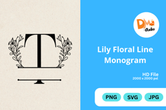 Lily Floral Line Monogram Product Image 1