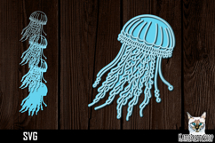 3d layered papercut Jellyfish svg, multilayered paper cut Product Image 1