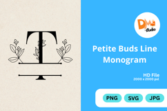 Petite Buds Line Monogram Product Image 1