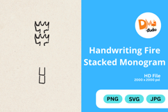 Handwriting Fire Stacked Monogram Product Image 1