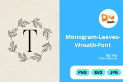 Monogram Leaves Wreath Font Product Image 1