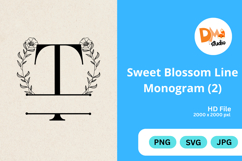 Simple Blossom Line Monogram Product Image 1