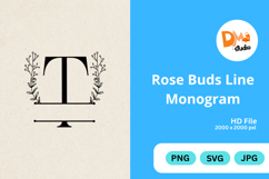 Rose Buds Line Monogram Product Image 1