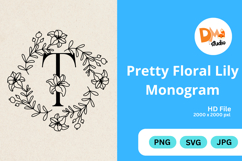 Pretty Floral Lily Monogram Product Image 1